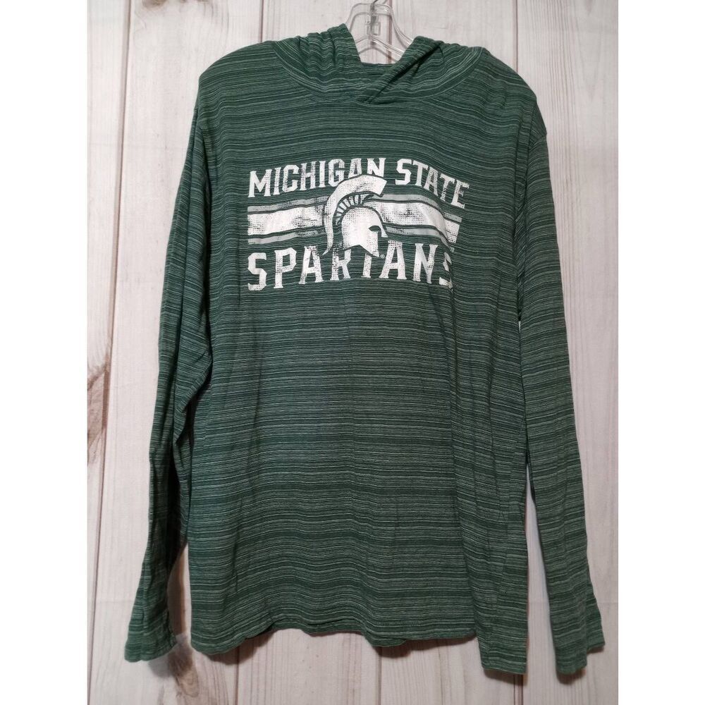 Pro Edge Michigan State Spartans Hoodie Mens XL Green Space‎ Dye Long Sleeve Tee
